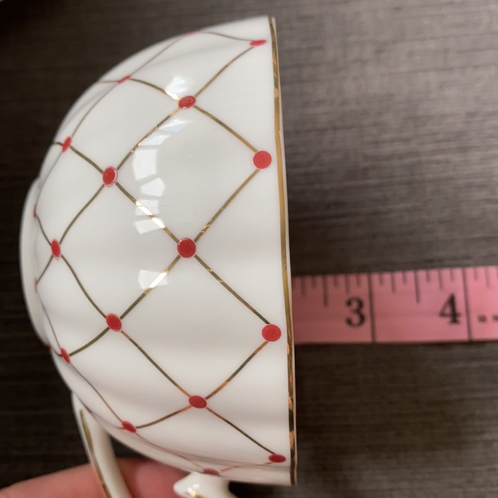 Grace Tea ware red polka dot/gold lines cup/saucer - Picture 8 of 8